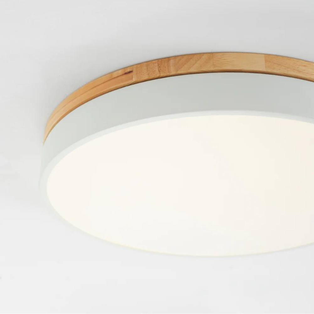 Minimalist Ceiling Light with Natural Wood and Metal Frame