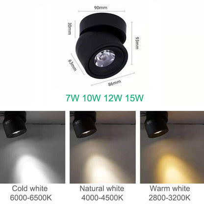 Minimalist LED Spotlight with Adjustable 340° Light Direction