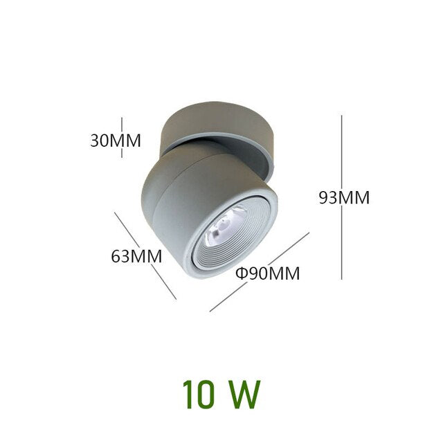 Minimalist LED Spotlight with Adjustable 340° Light Direction
