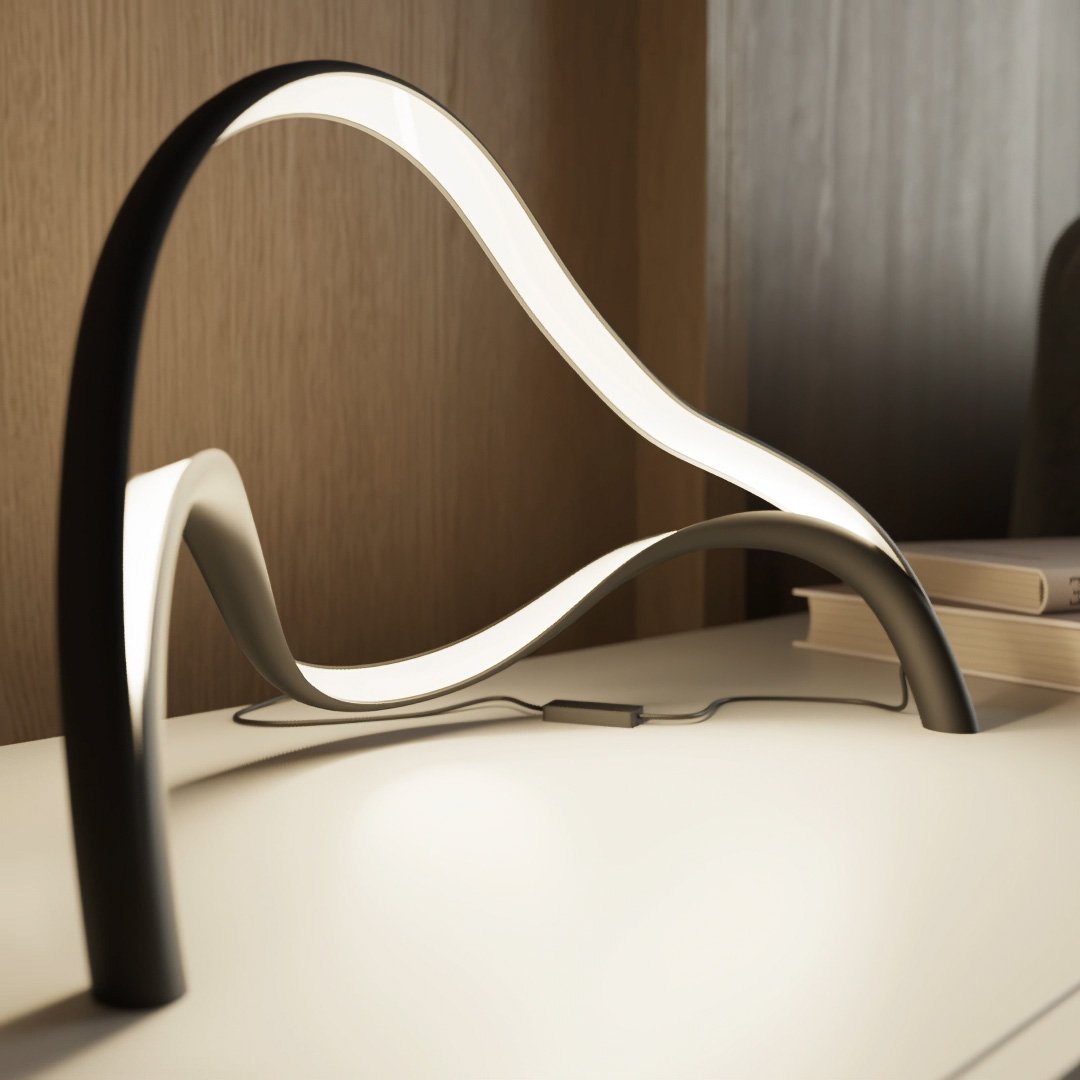 Minimalist LED Table Lamp with Matte Finish and Warm White Light
