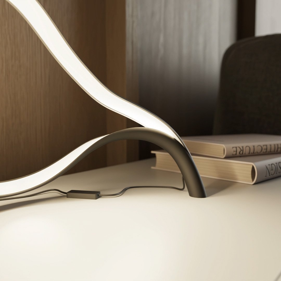 Minimalist LED Table Lamp with Matte Finish and Warm White Light