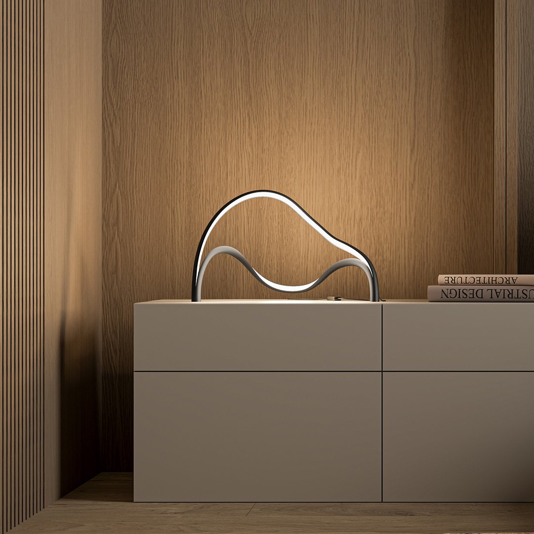 Minimalist LED Table Lamp with Matte Finish and Warm White Light