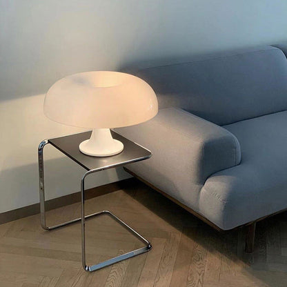 Minimalist Mushroom Table Lamp with Glass and Iron Design