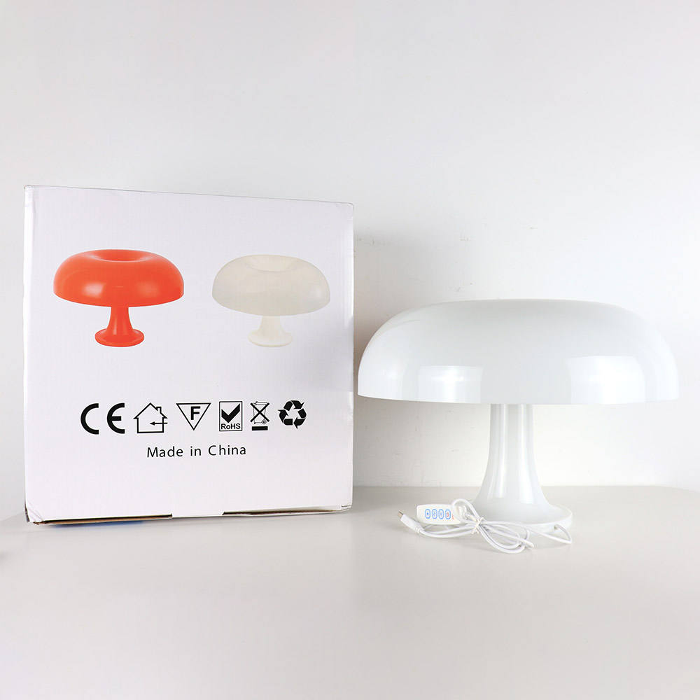 Minimalist Mushroom Table Lamp with Glass and Iron Design