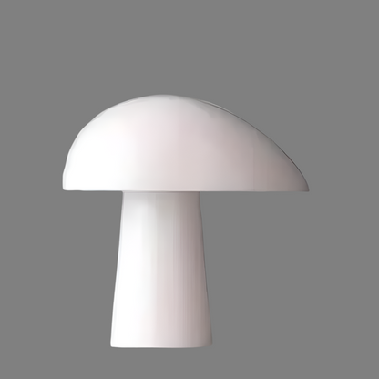 Minimalist Mushroom Table Lamp with Wood Accents
