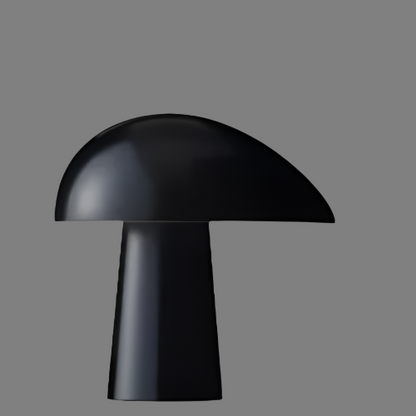Minimalist Mushroom Table Lamp with Wood Accents