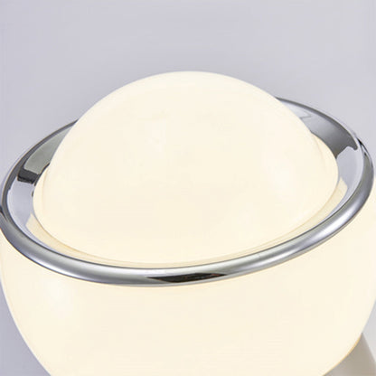 Minimalist Opal Glass Table Lamp with Stainless Steel Base
