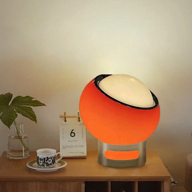 Minimalist Opal Glass Table Lamp with Stainless Steel Base