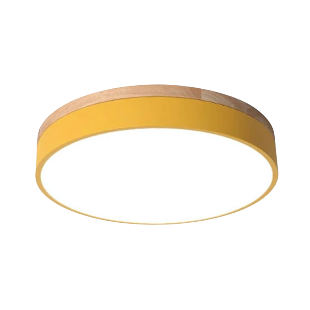 Minimalist Scandinavian Ceiling Light with Natural Wood and Metal Accents