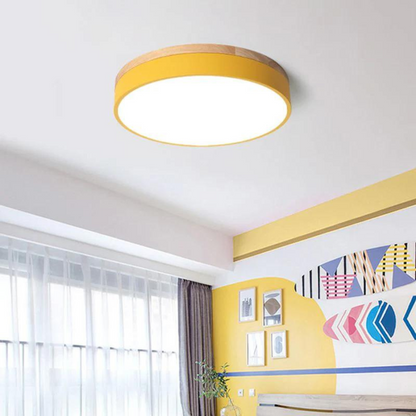 Minimalist Scandinavian Ceiling Light with Natural Wood and Metal Accents