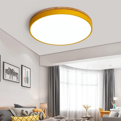 Minimalist Scandinavian Ceiling Light with Natural Wood and Metal Accents