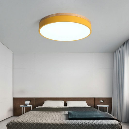Minimalist Scandinavian Ceiling Light with Natural Wood and Metal Accents