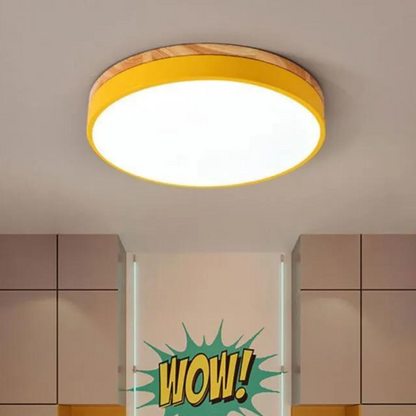 Minimalist Scandinavian Ceiling Light with Natural Wood and Metal Accents
