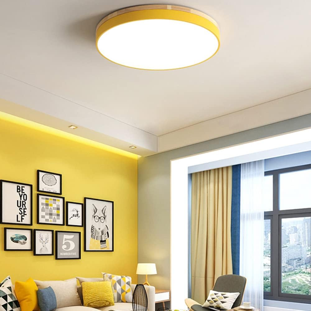 Minimalist Scandinavian Ceiling Light with Natural Wood and Metal Accents