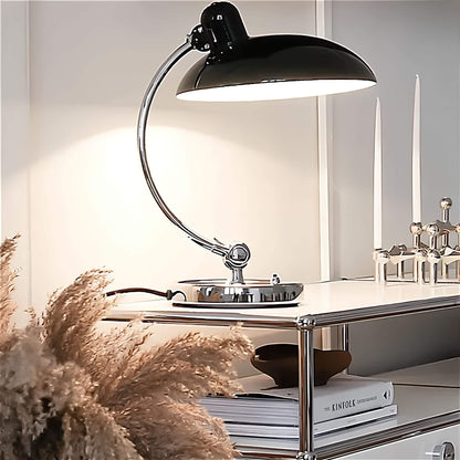 Minimalist Scandinavian Table Lamp – Metal and Wood Lamp with Warm Light