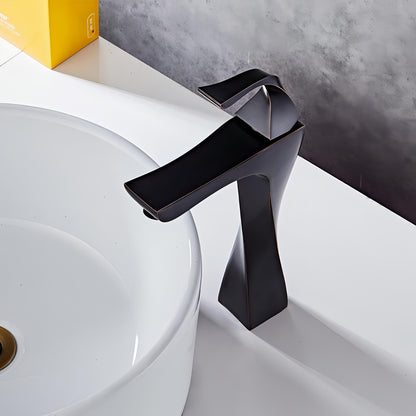 Modern Basin Tap with Twisted Design and Single-Lever Control