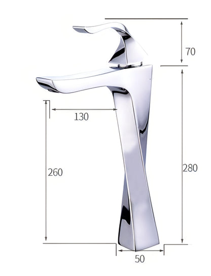 Modern Basin Tap with Twisted Design and Single-Lever Control