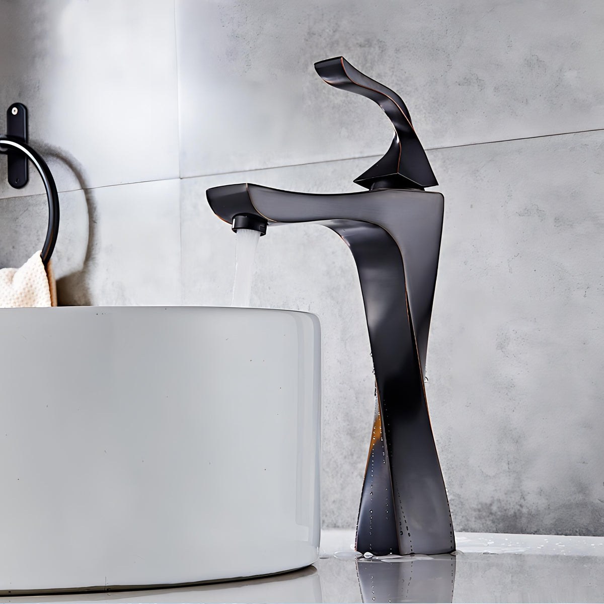 Modern Basin Tap with Twisted Design and Single-Lever Control