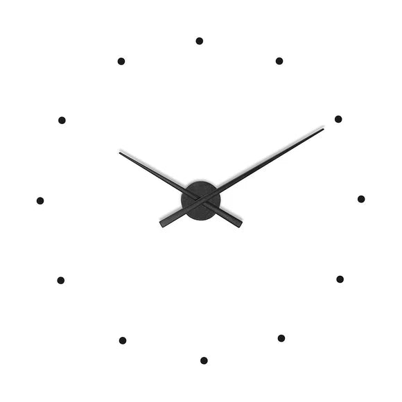 Modern Wall Clock - Black Quartz Metal & Plastic Decorative Clock