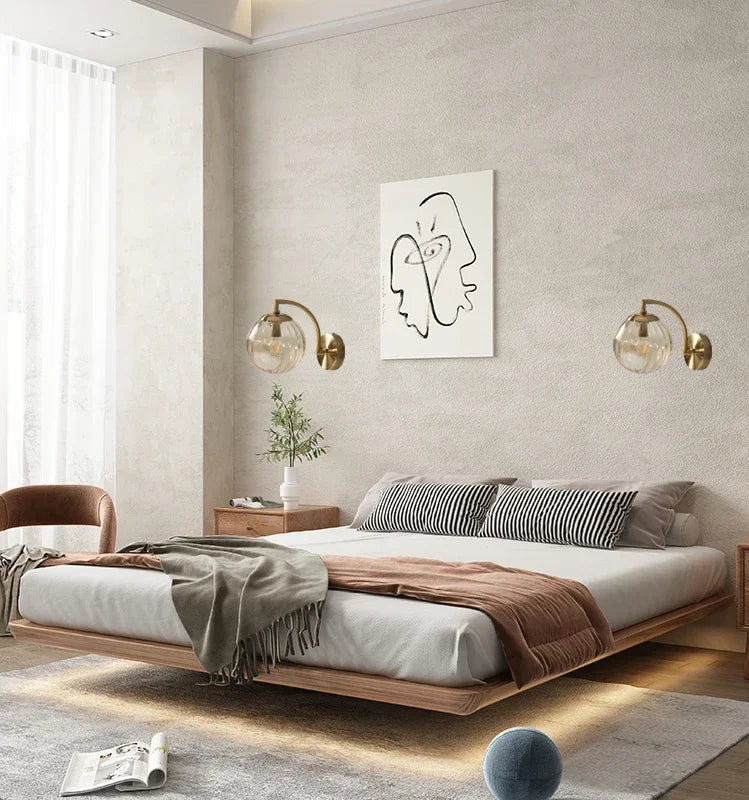Modern Glass Wall Light - Integrated LED Warm White Interior Lamp