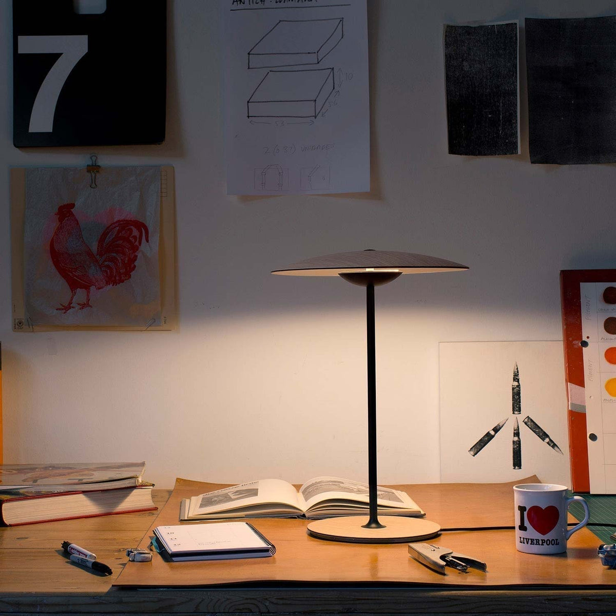 Modern Metal Table Lamp with Integrated LED Lighting