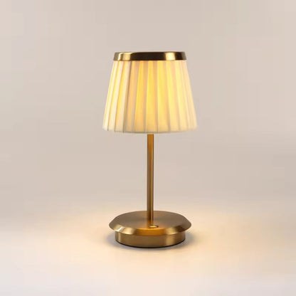 Modern Rechargeable Table Lamp with Fabric Shade