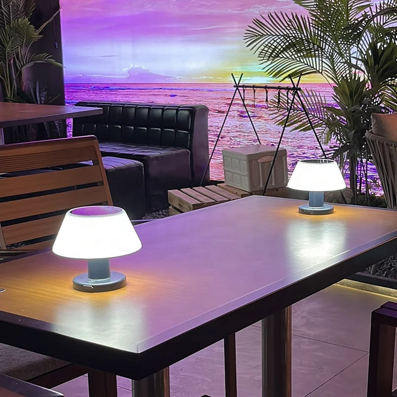 Modern Solar-Powered Table Lamp with Rechargeable Battery