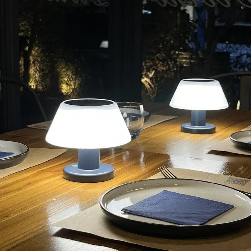 Modern Solar-Powered Table Lamp with Rechargeable Battery