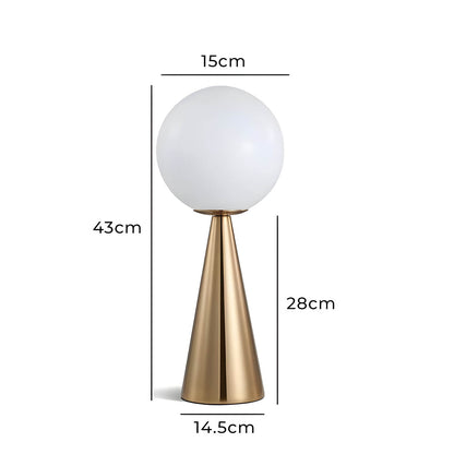 Modern Table Lamp with Glass Accents and Cone-Shaped Design