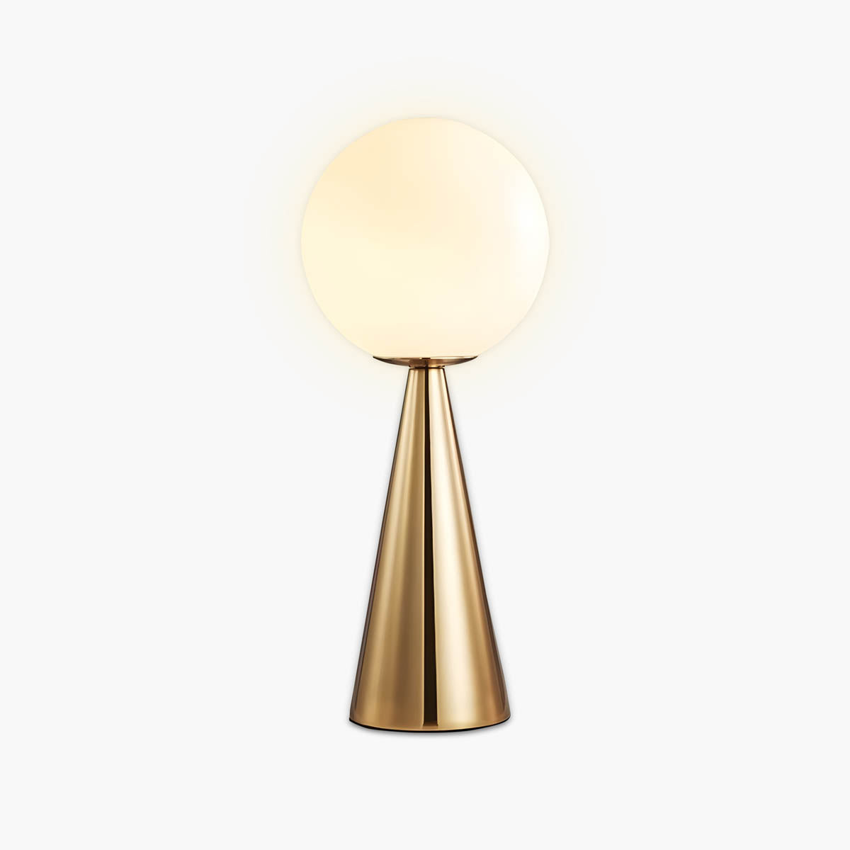 Modern Table Lamp with Glass Accents and Cone-Shaped Design