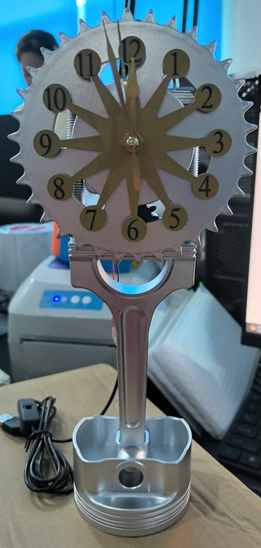 Modern Wall Clock with Moving Gear Mechanism