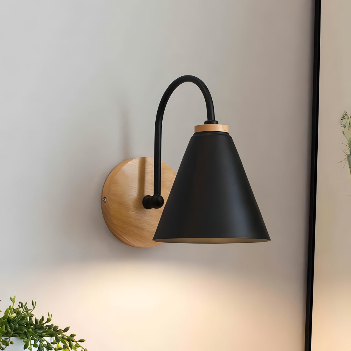 Modern Wooden Wall Light with Scandinavian Minimalist Design