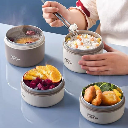 Multi Layer Insulated Stainless Steel Lunchbox with Carry Bag