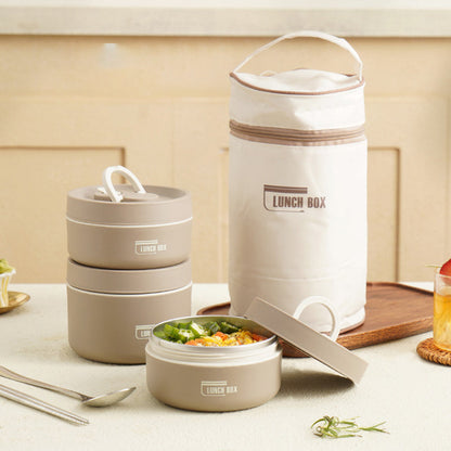 Multi Layer Insulated Stainless Steel Lunchbox with Carry Bag