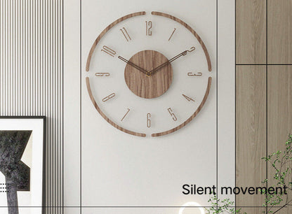 Nordic Solid Wood Wall Clock - 14 Inch Silent Movement