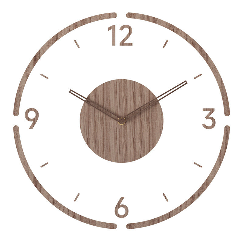 Nordic Solid Wood Wall Clock - 14 Inch Silent Movement