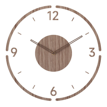 Nordic Solid Wood Wall Clock - 14 Inch Silent Movement