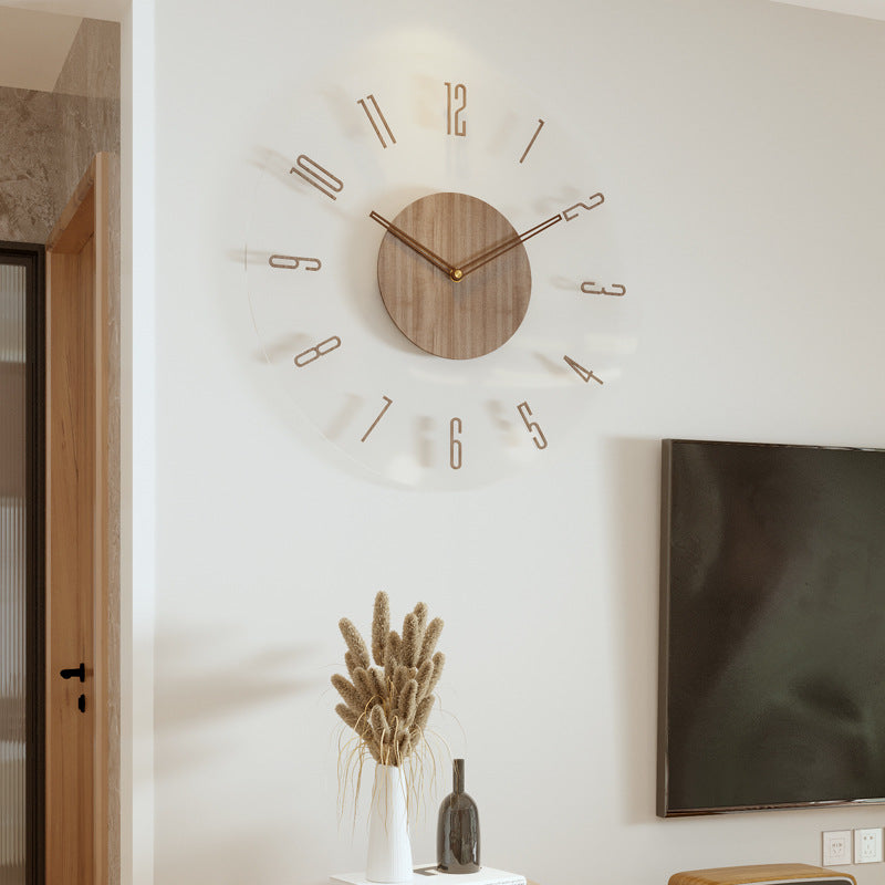 Nordic Solid Wood Wall Clock - 14 Inch Silent Movement