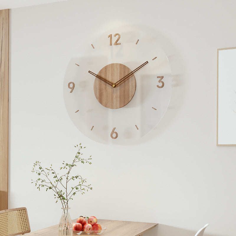 Nordic Solid Wood Wall Clock - 14 Inch Silent Movement