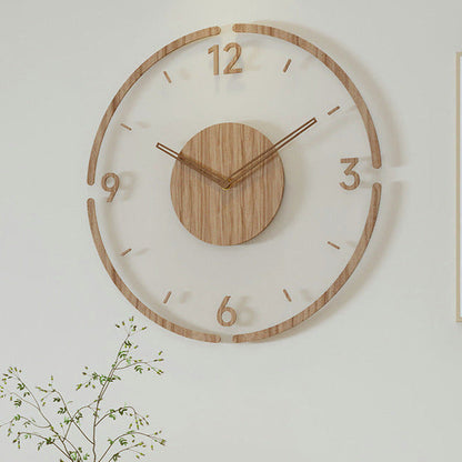 Nordic Solid Wood Wall Clock - 14 Inch Silent Movement