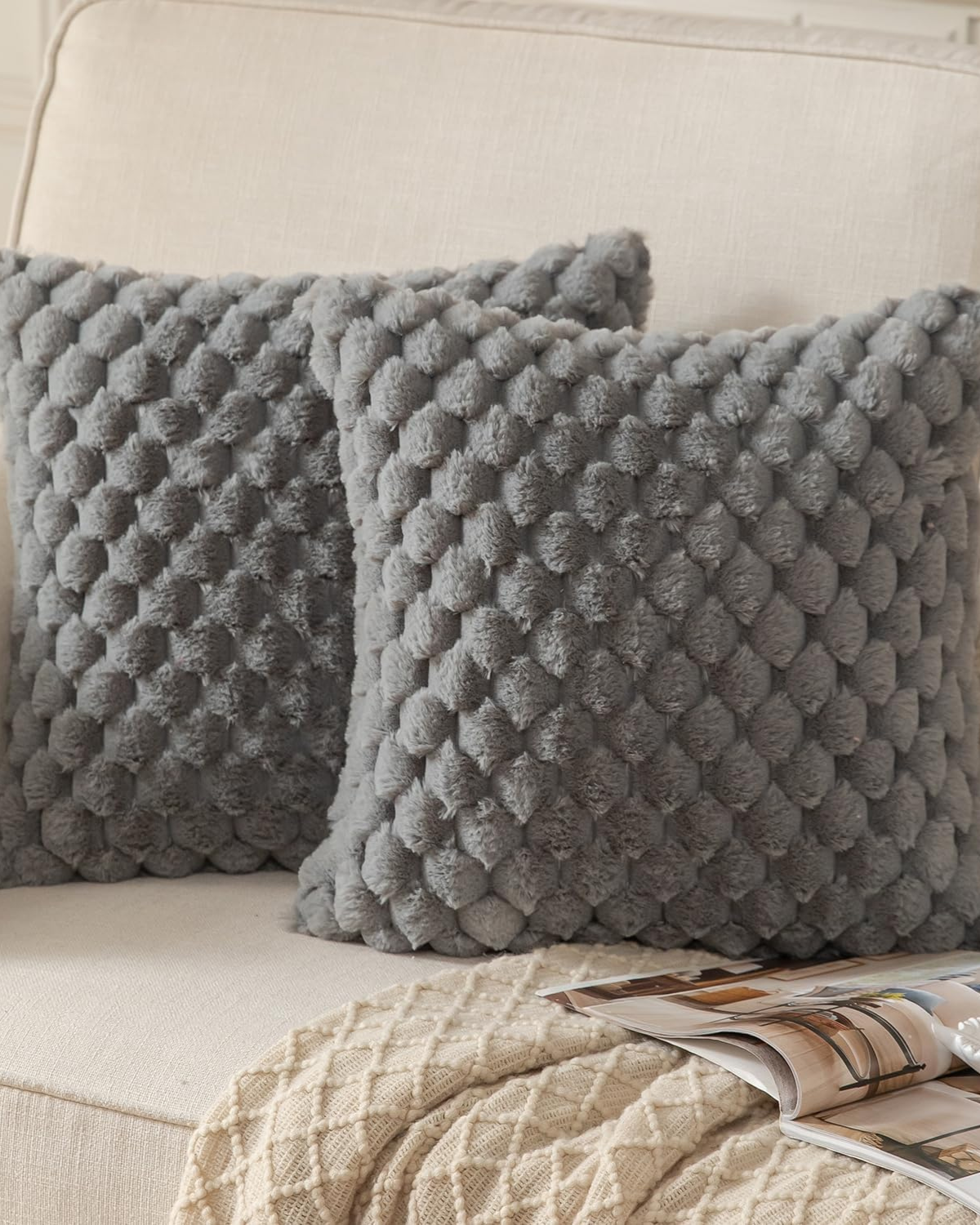 Plush Decorative Cushion with Rich 3D Texture