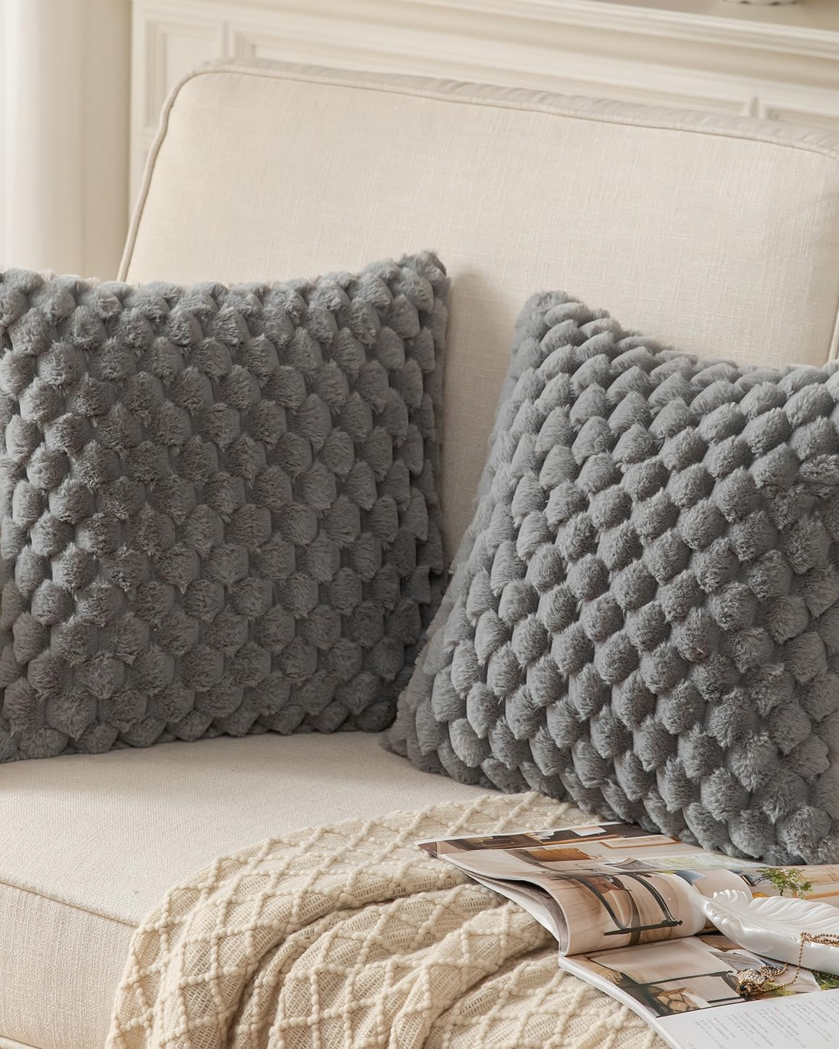 Plush Decorative Cushion with Rich 3D Texture