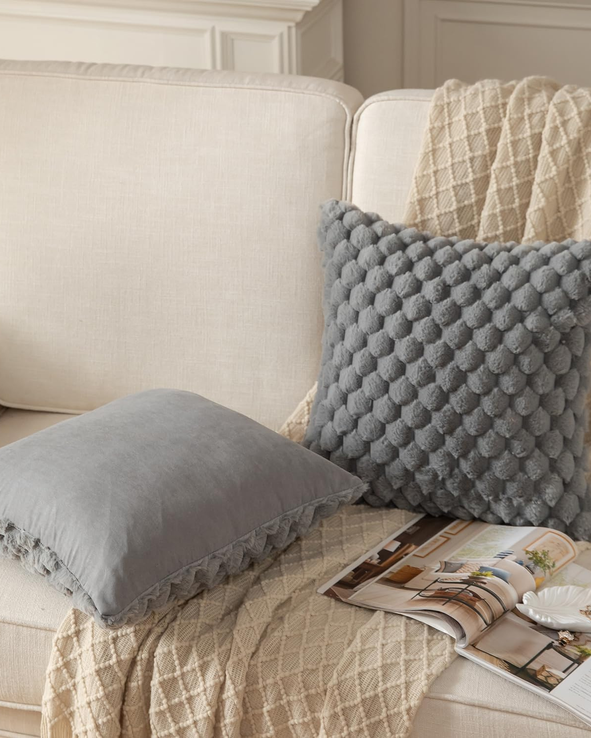 Plush Decorative Cushion with Rich 3D Texture