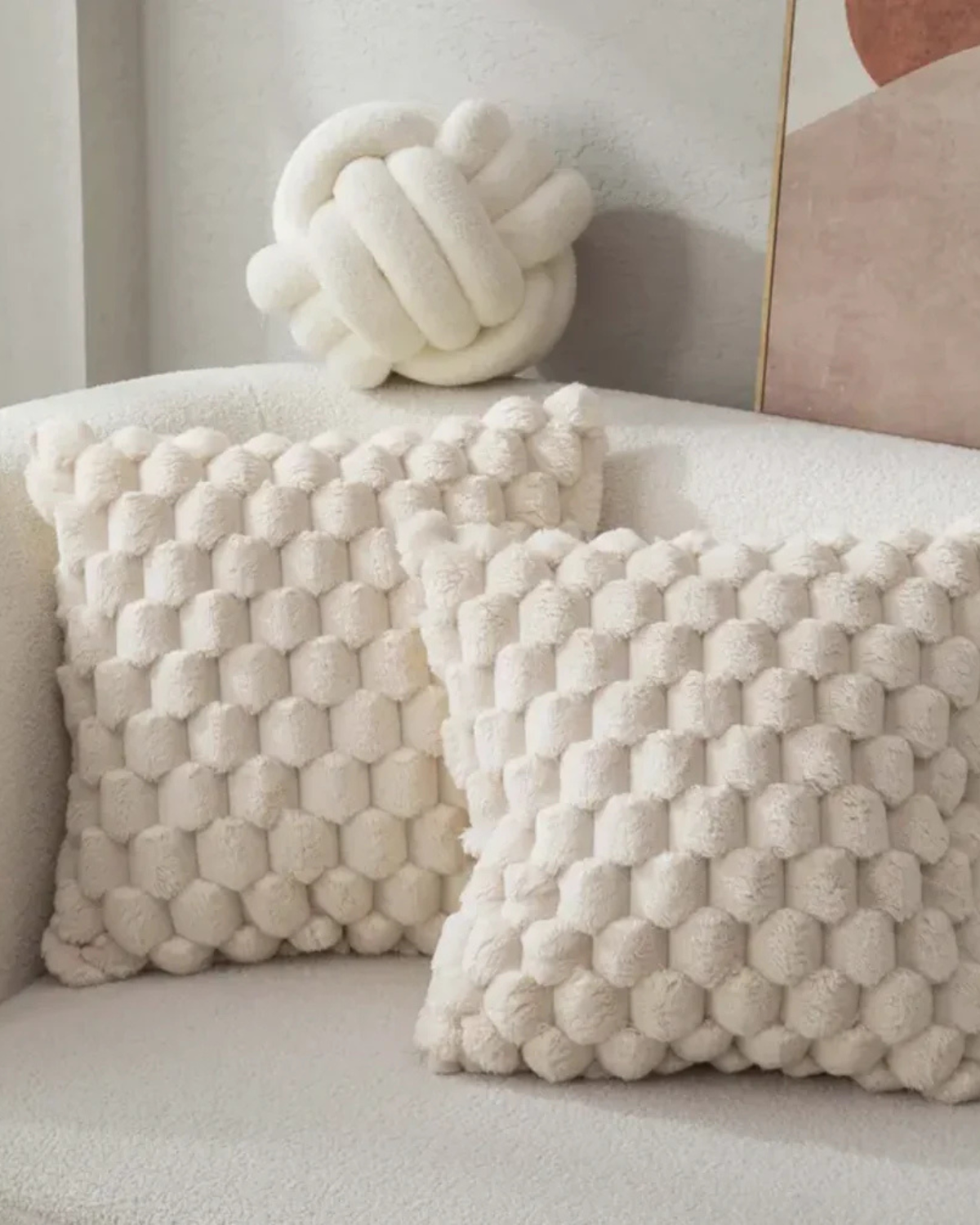 Plush Decorative Cushion with Rich 3D Texture