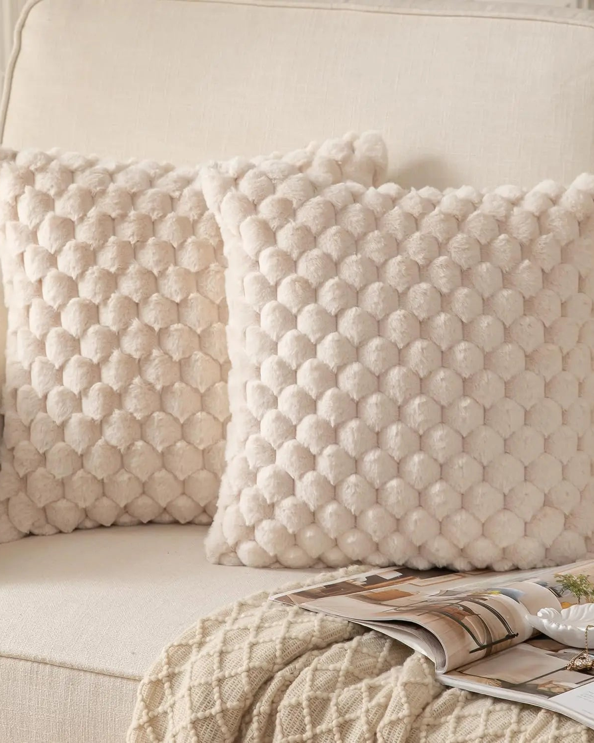 Plush Decorative Cushion with Rich 3D Texture
