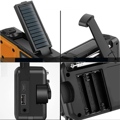Portable Emergency Crank Radio with DAB FM AM Bluetooth and Rechargeable Battery