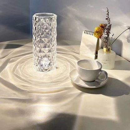 Portable LED Table Lamp with Diamond-Inspired Design and Touch Control
