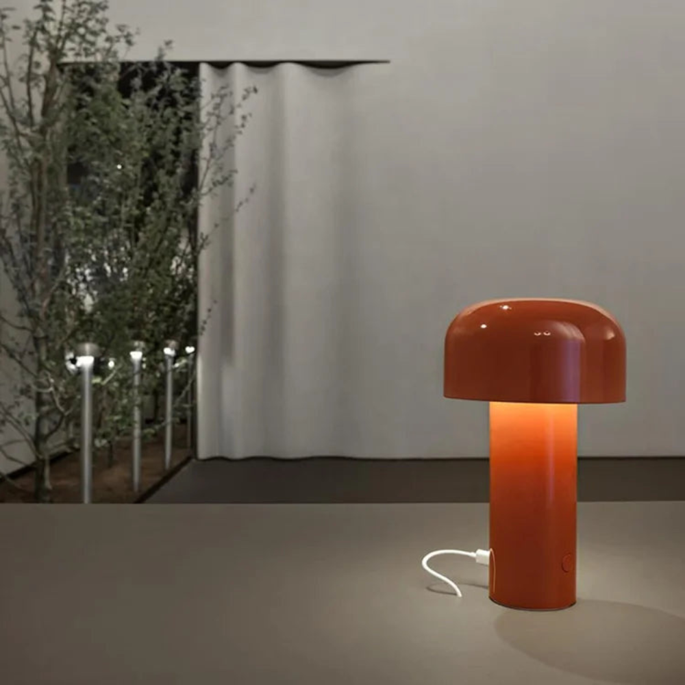 Portable Mushroom Table Lamp with Rechargeable Wireless Design