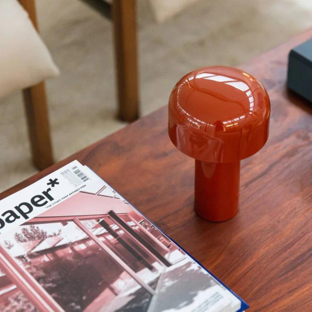 Portable Mushroom Table Lamp with Rechargeable Wireless Design
