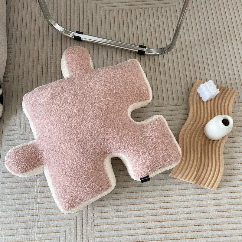 Puzzle Shaped Plush Cushion – Soft Short Plush Pillow with PP Cotton Filling